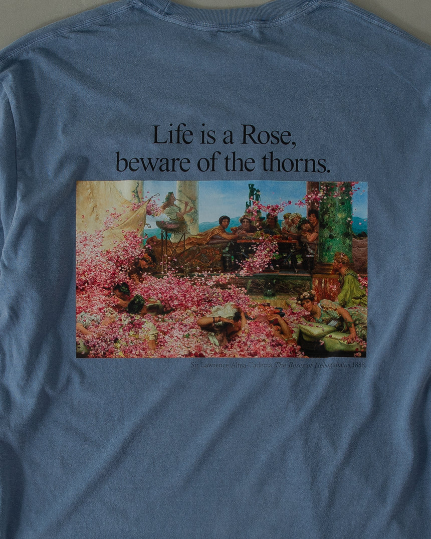 LS TEE | "Life is a Rose, beware of the thorns." ［Blue Jean］